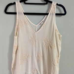Ivory Embroidered Tank
